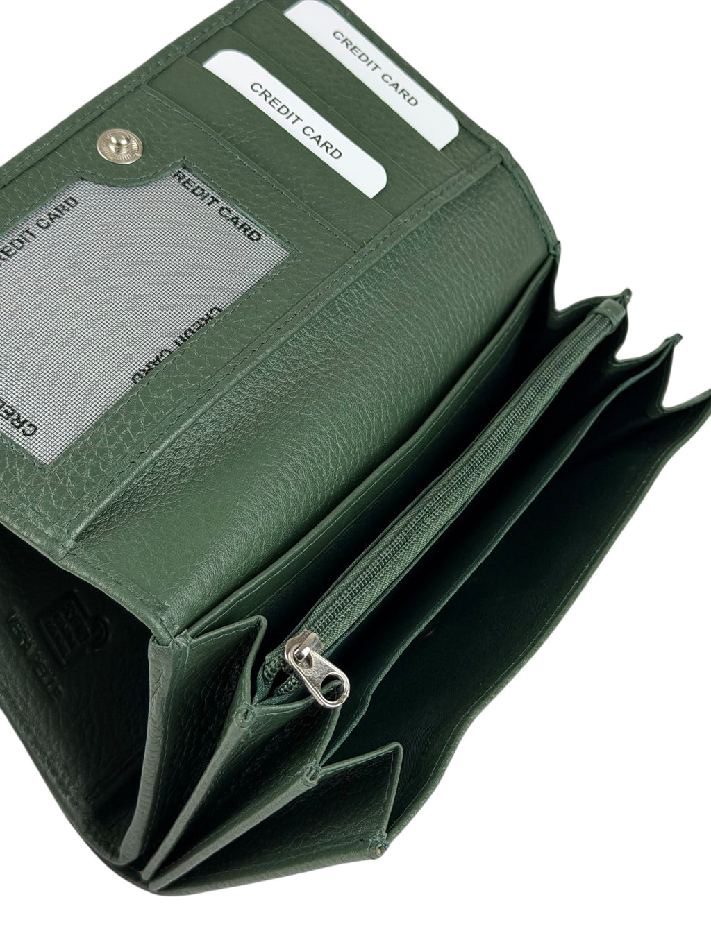 HE330 Forest Green Accordion Snap Wallet