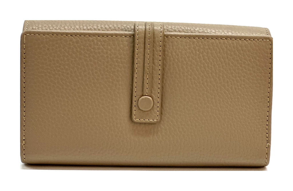 HE332 Taupe Accordion Snap Wallet