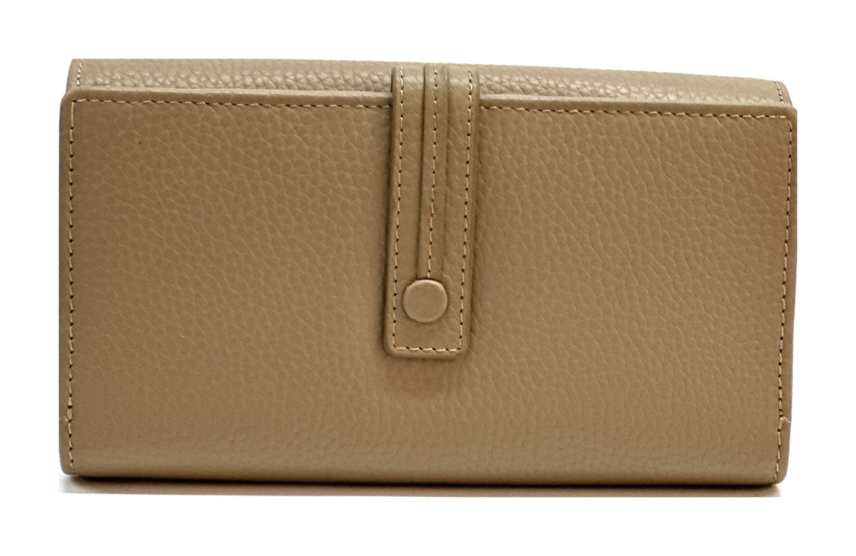 HE332 Taupe Accordion Snap Wallet