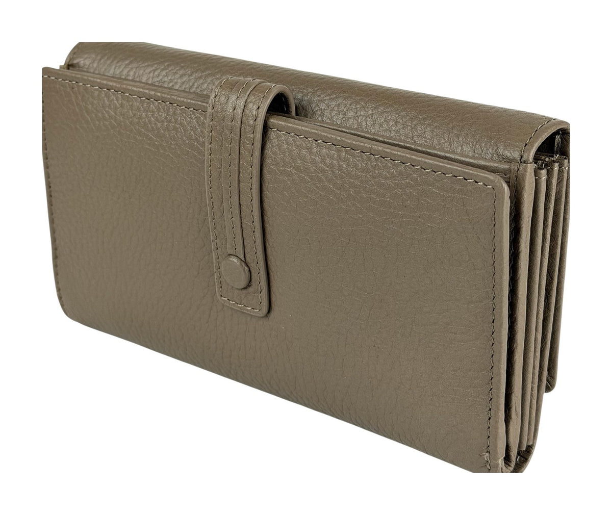 HE333 Dark Taupe Accordion Snap Wallet