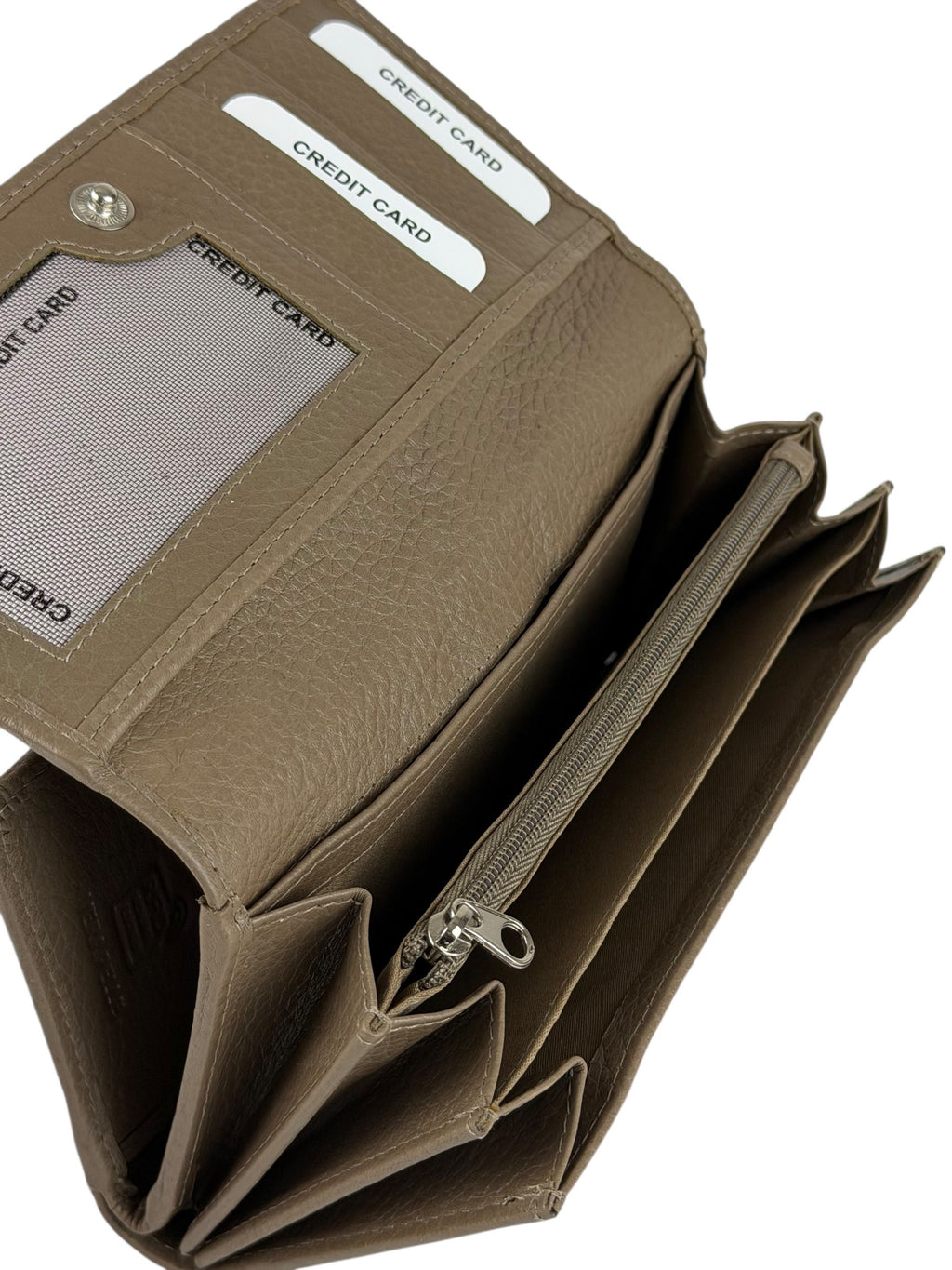 HE333 Dark Taupe Accordion Snap Wallet