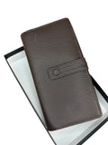 HE335 Dark Brown Accordion Snap Wallet