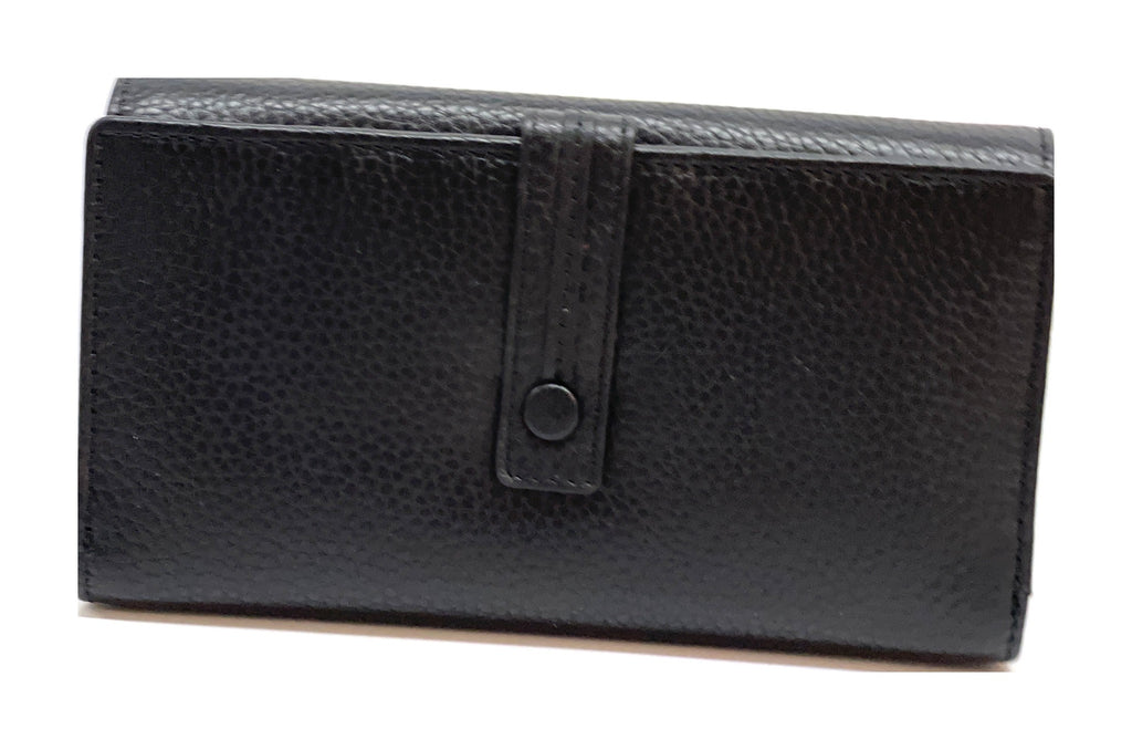 HE336 Black Accordion Snap Wallet