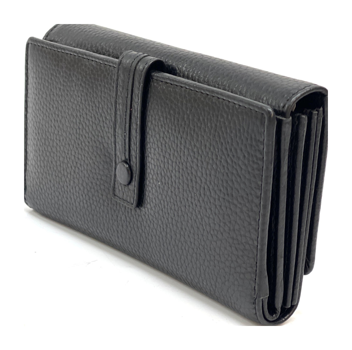 HE336 Black Accordion Snap Wallet