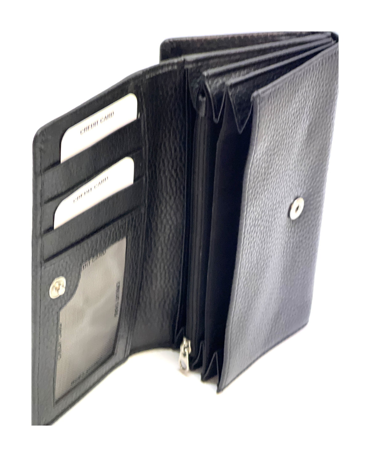 HE336 Black Accordion Snap Wallet