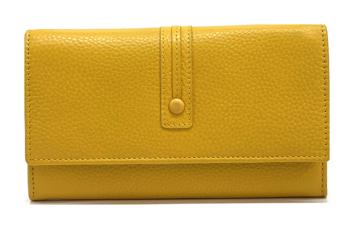 HE337 Yellow Long Flap Wallet