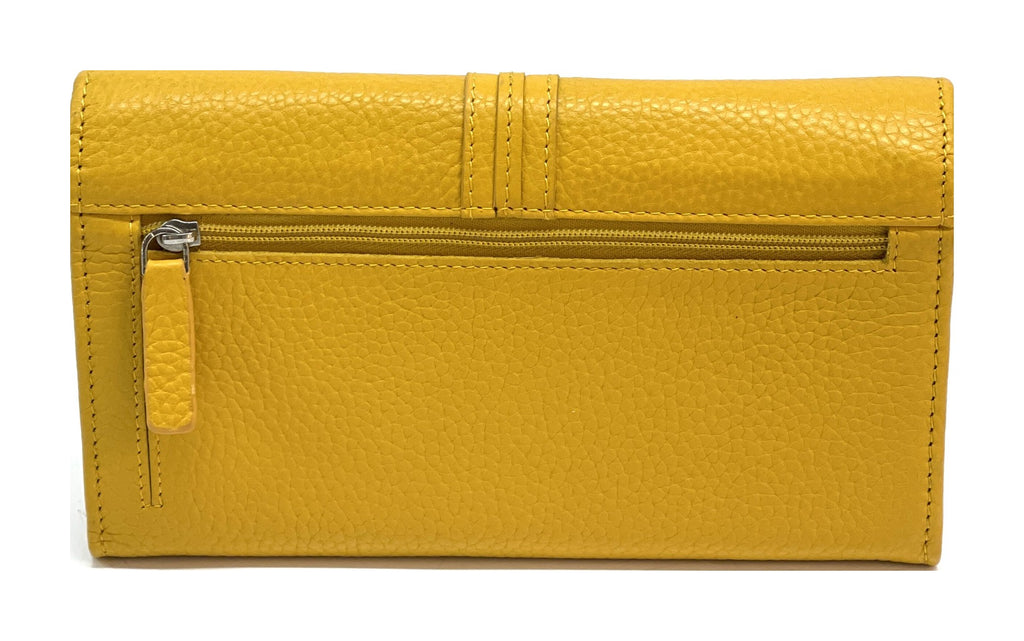 HE337 Yellow Long Flap Wallet