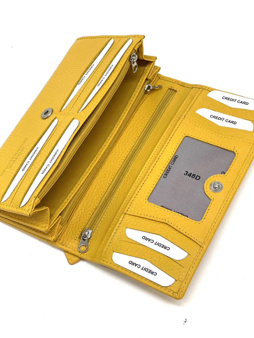 HE337 Yellow Long Flap Wallet