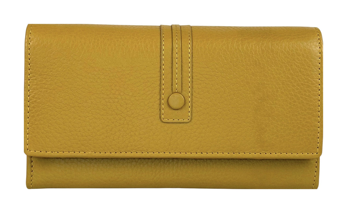 HE338 Mustard Long Flap Wallet