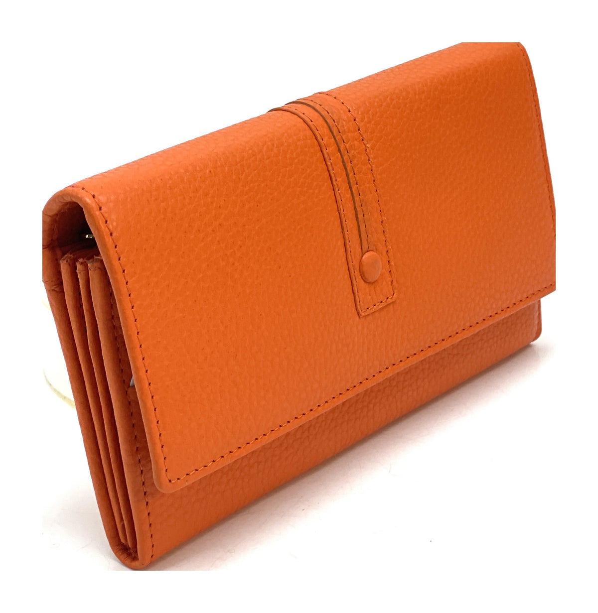 HE339 Orange Long Flap Wallet