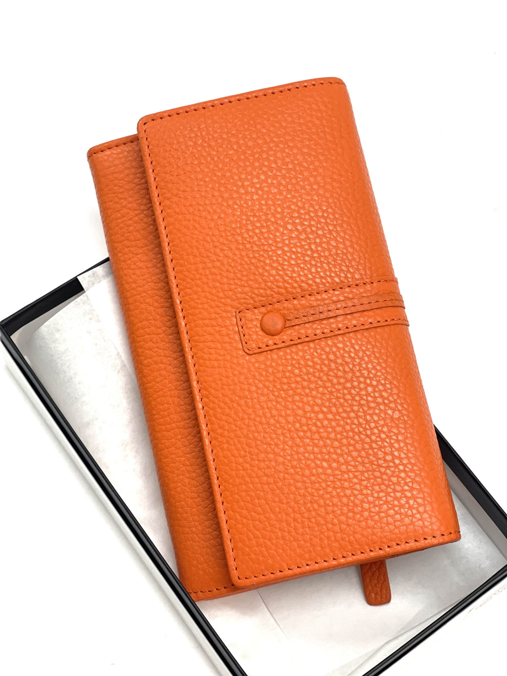HE339 Orange Long Flap Wallet