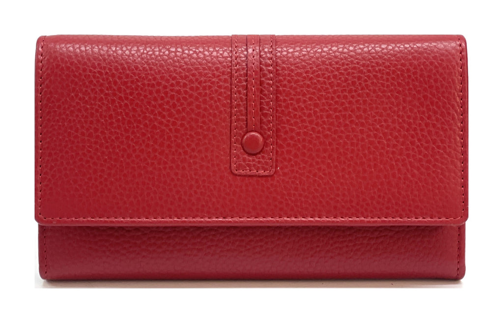 HE341 Red Long Flap Wallet