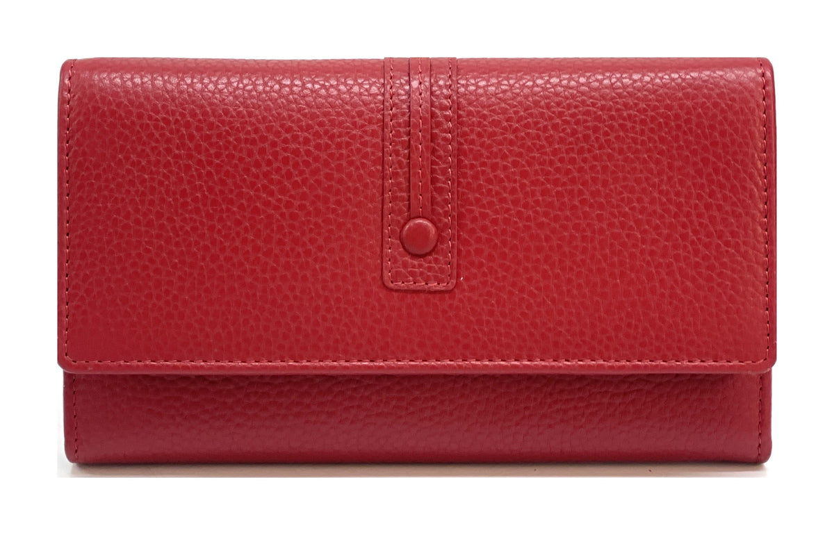 HE341 Red Long Flap Wallet