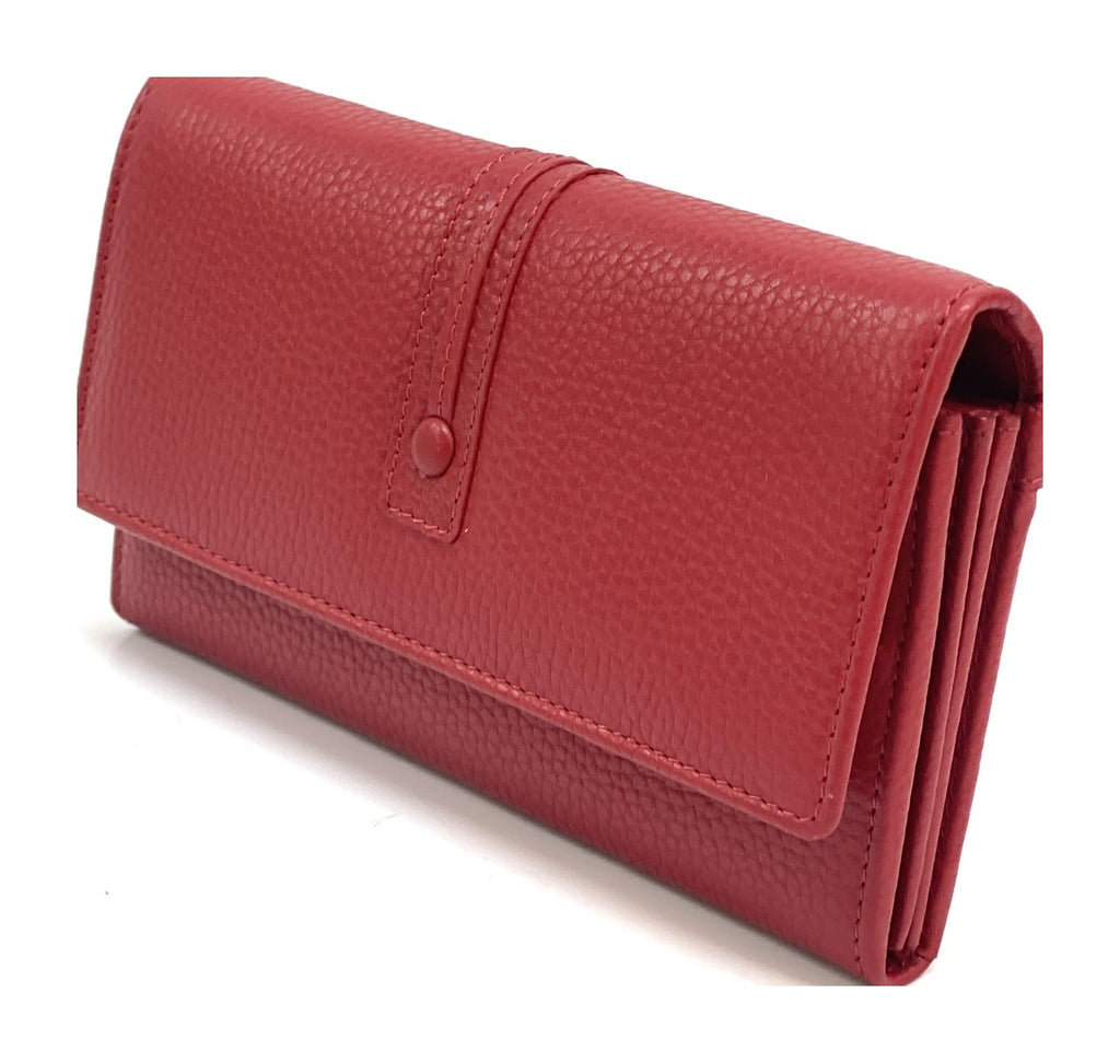 HE341 Red Long Flap Wallet