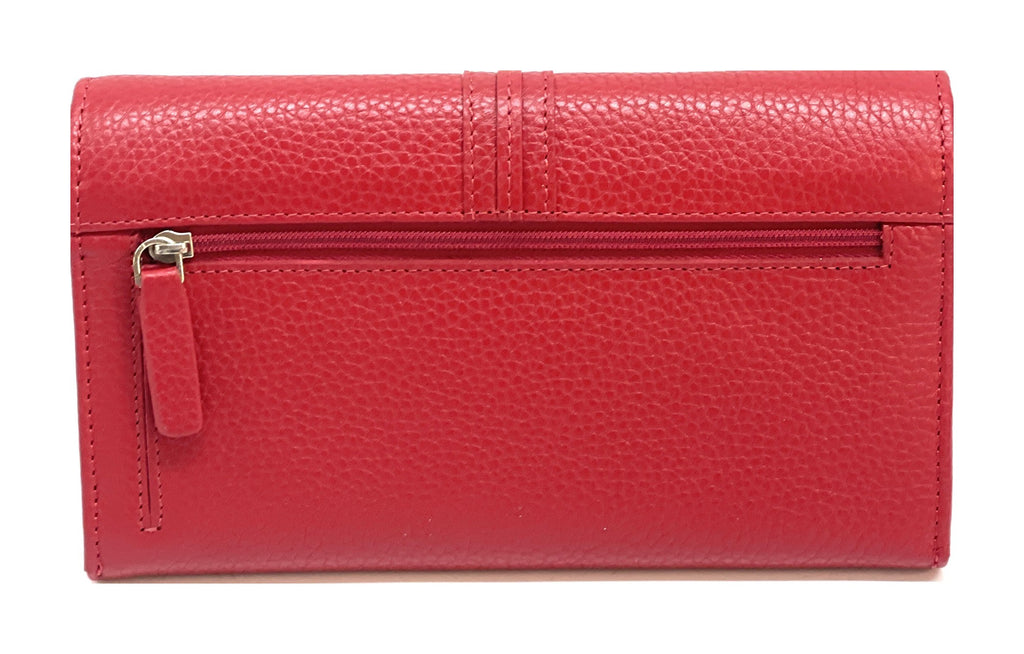 HE341 Red Long Flap Wallet