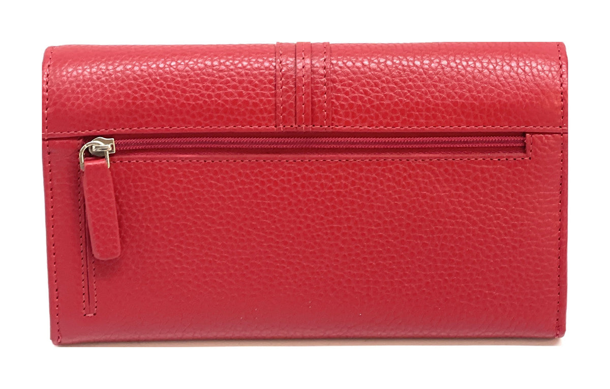 HE341 Red Long Flap Wallet