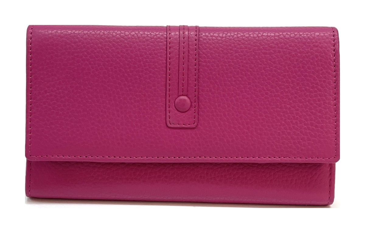 HE342 Fuchsia Long Flap Wallet
