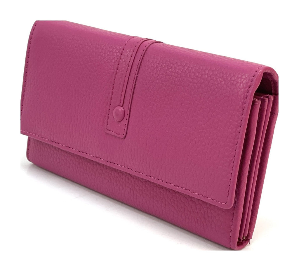 HE342 Fuchsia Long Flap Wallet