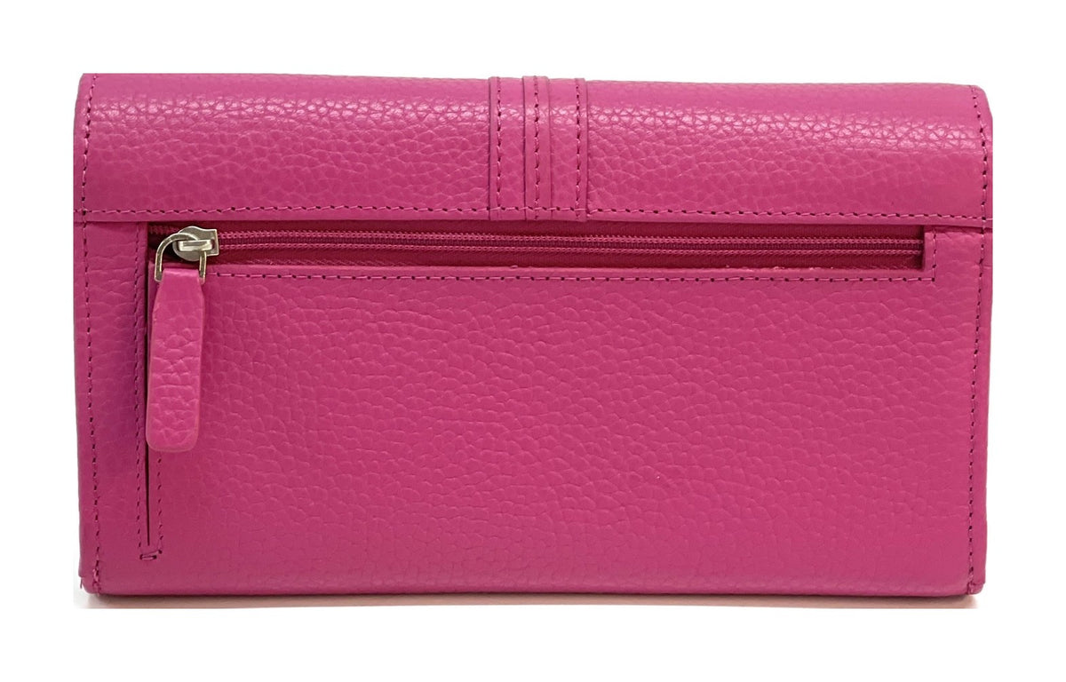 HE342 Fuchsia Long Flap Wallet