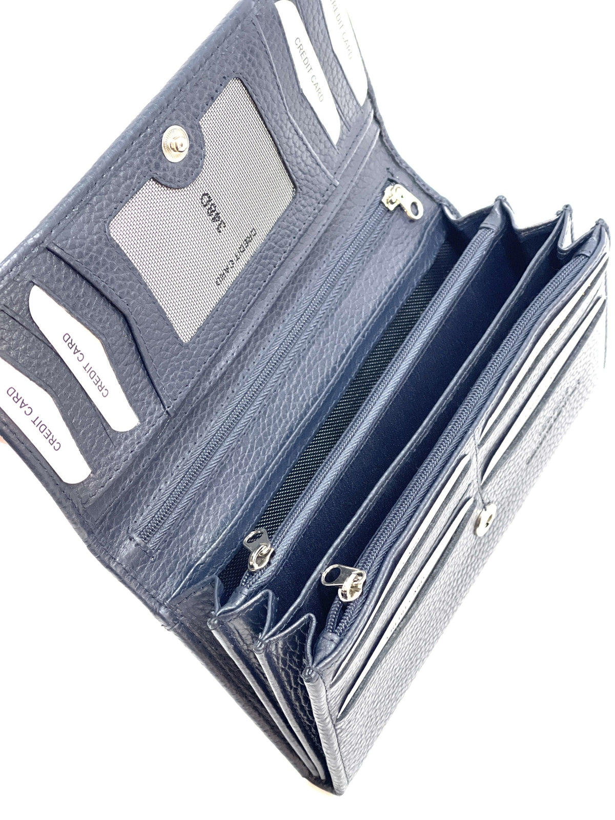 HE344 Navy Long Flap Wallet