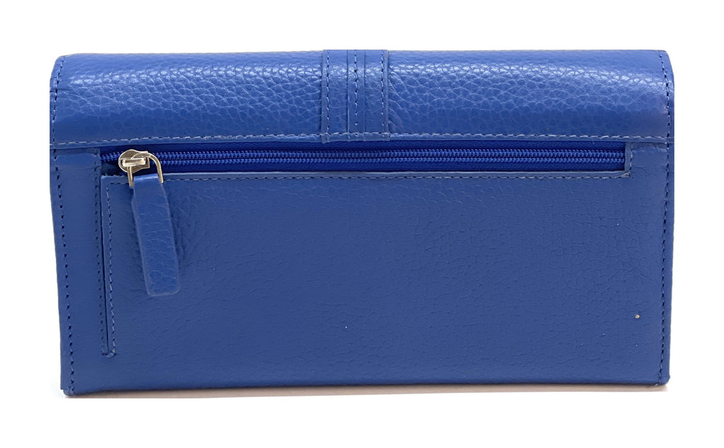 HE345 Royal Blue Long Flap Wallet