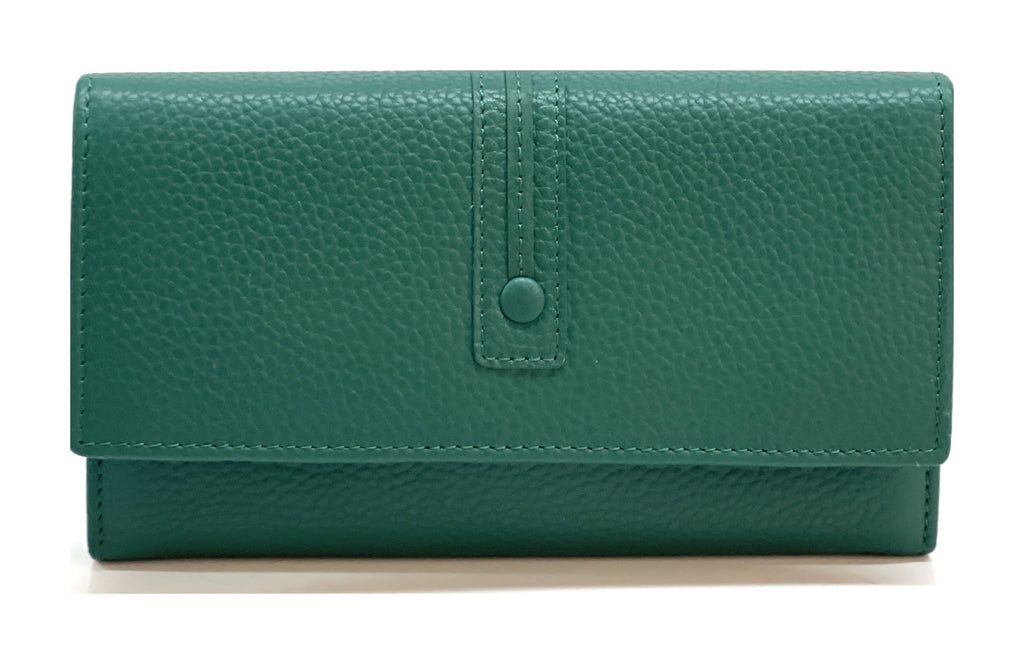 HE346 Peacock Green Long Flap Wallet
