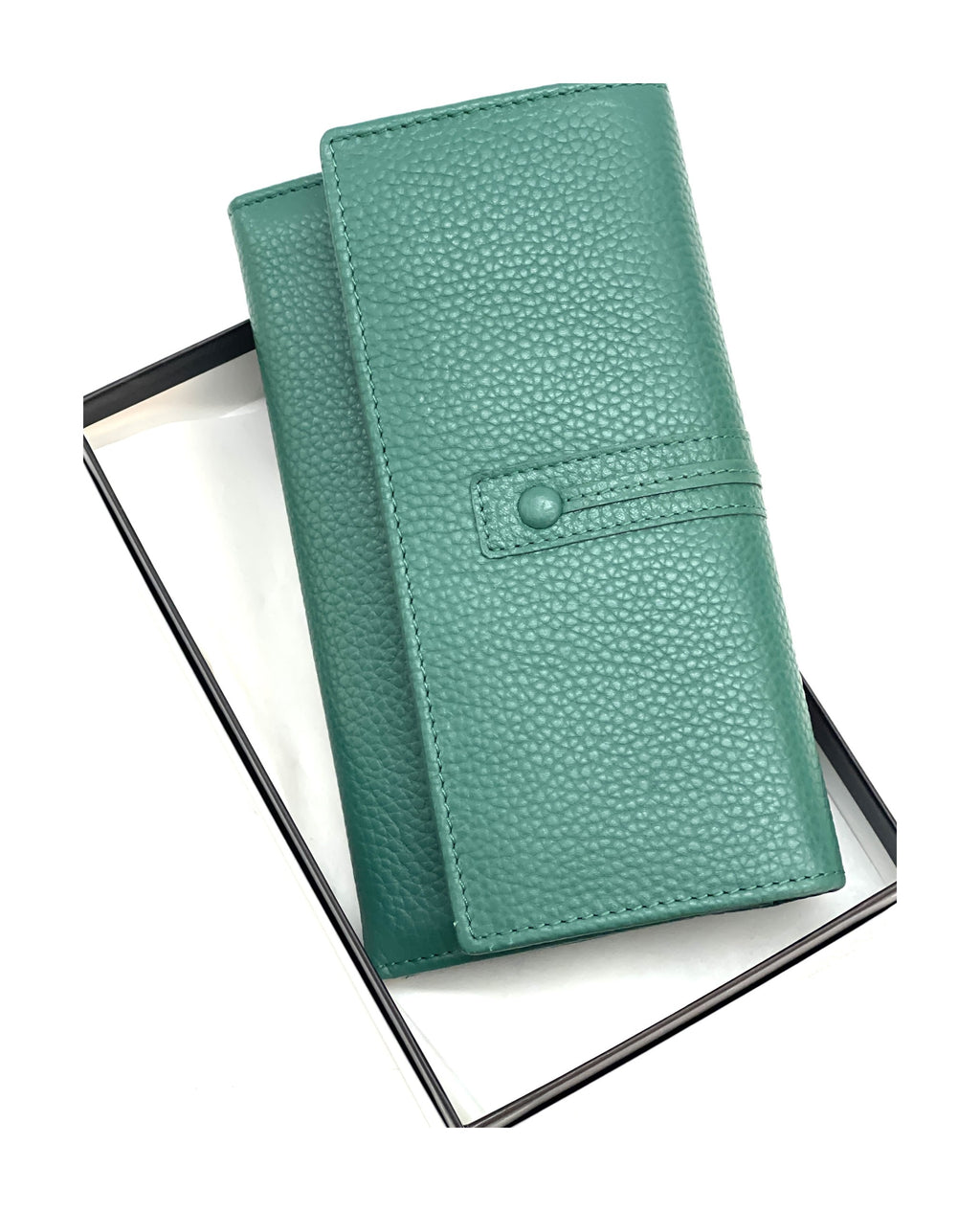 HE346 Peacock Green Long Flap Wallet