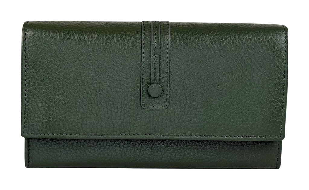 HE347 Forest Green Long Flap Wallet