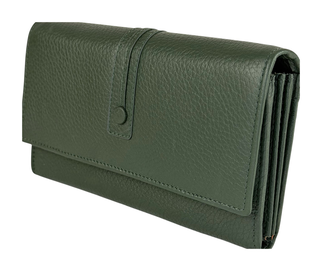 HE347 Forest Green Long Flap Wallet