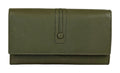 HE348 Olive Green Long Flap Wallet
