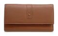 HE351 Cognac Long Flap Wallet