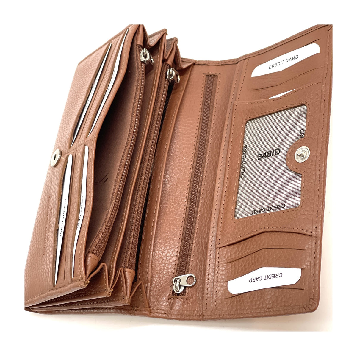 HE351 Cognac Long Flap Wallet