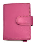 HE354 Fuchsia Leather Pop Up Card Holder