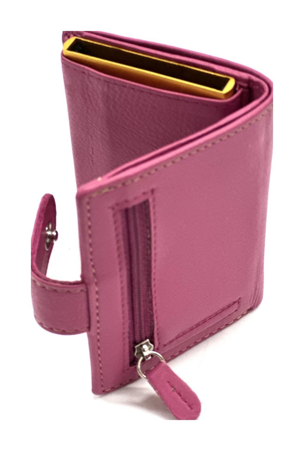 HE354 Fuchsia Leather Pop Up Card Holder
