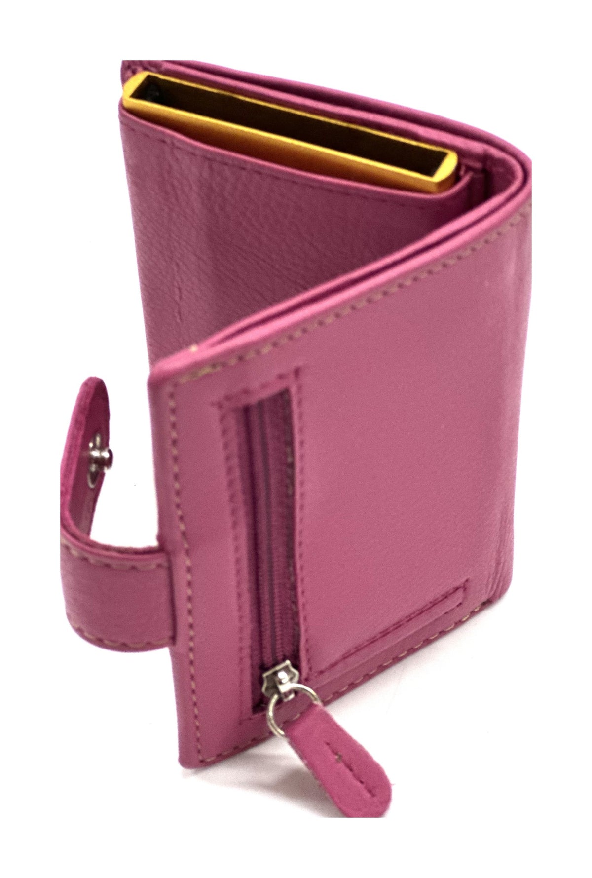 HE354 Fuchsia Leather Pop Up Card Holder