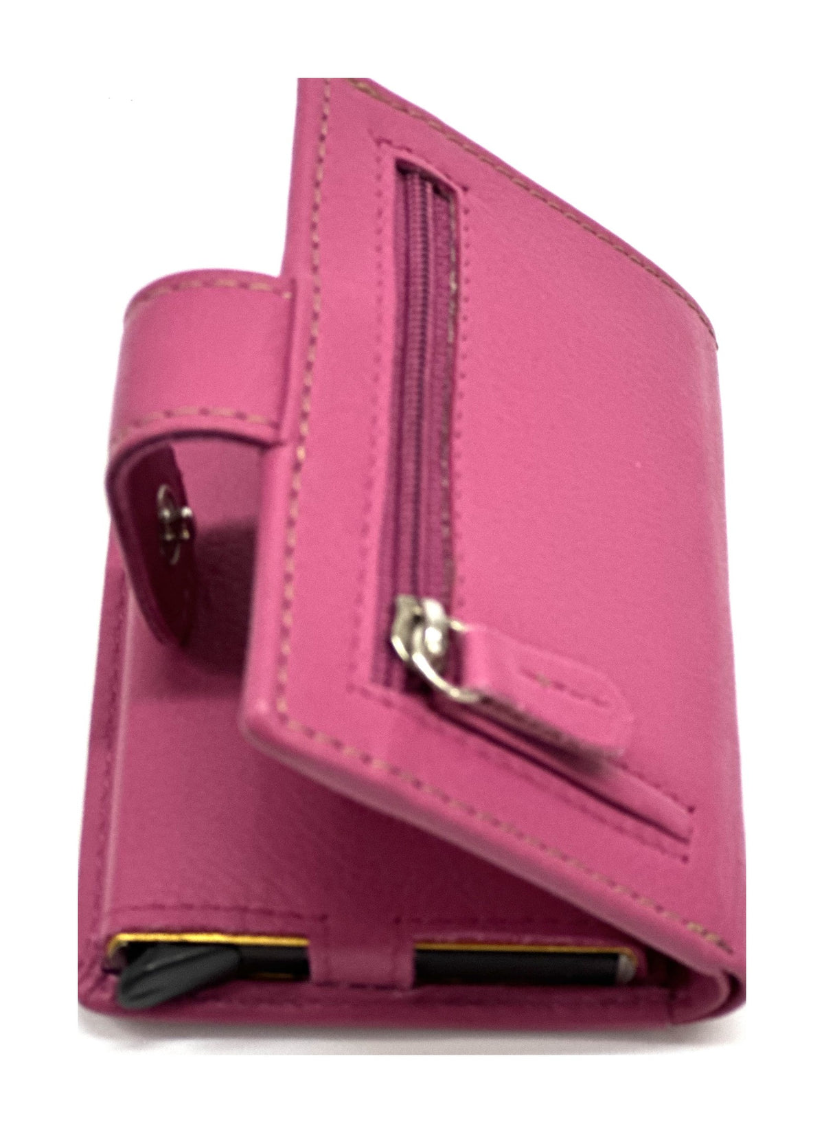 HE354 Fuchsia Leather Pop Up Card Holder