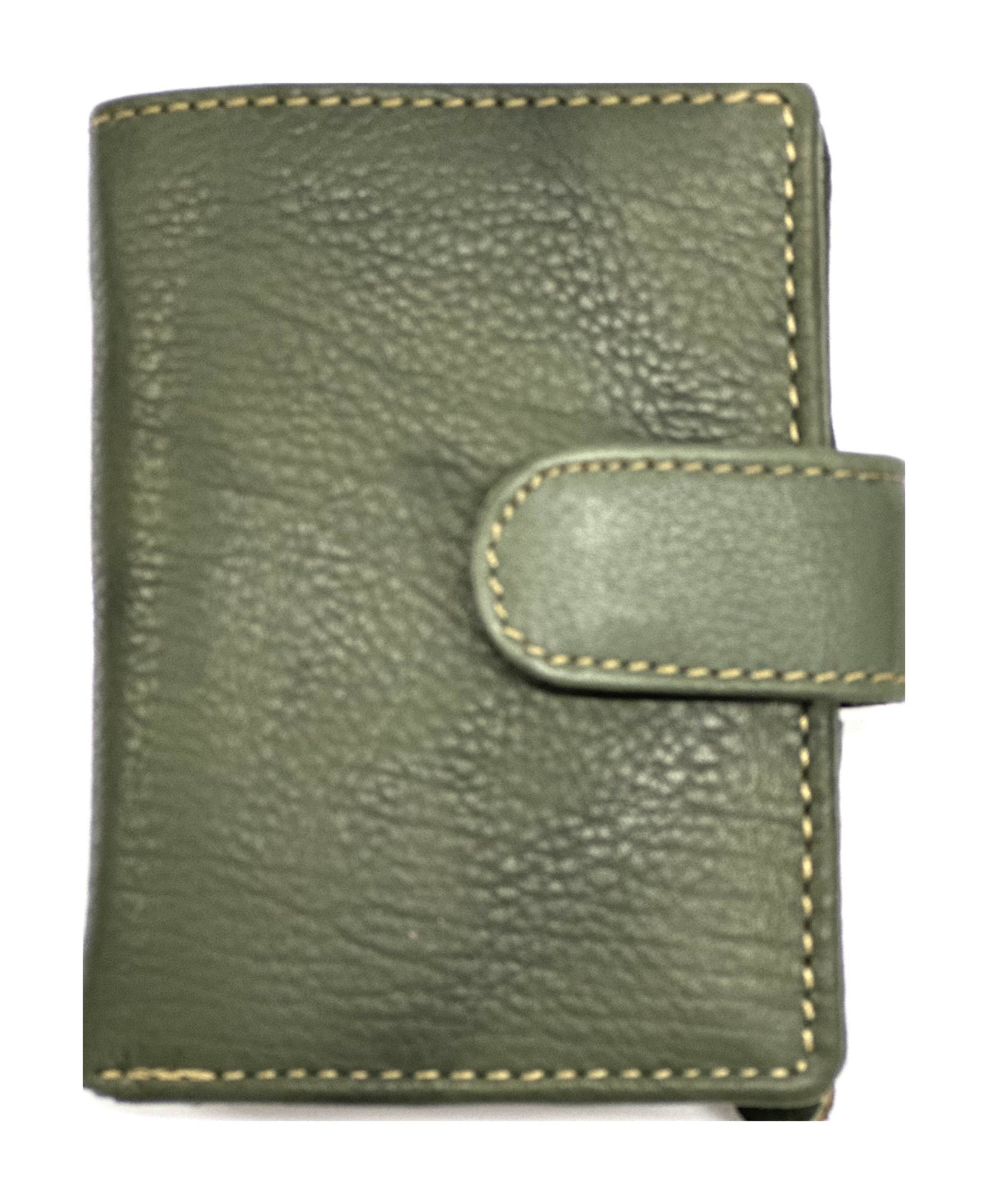 HE357 Olive Green Leather Pop Up Card Holder