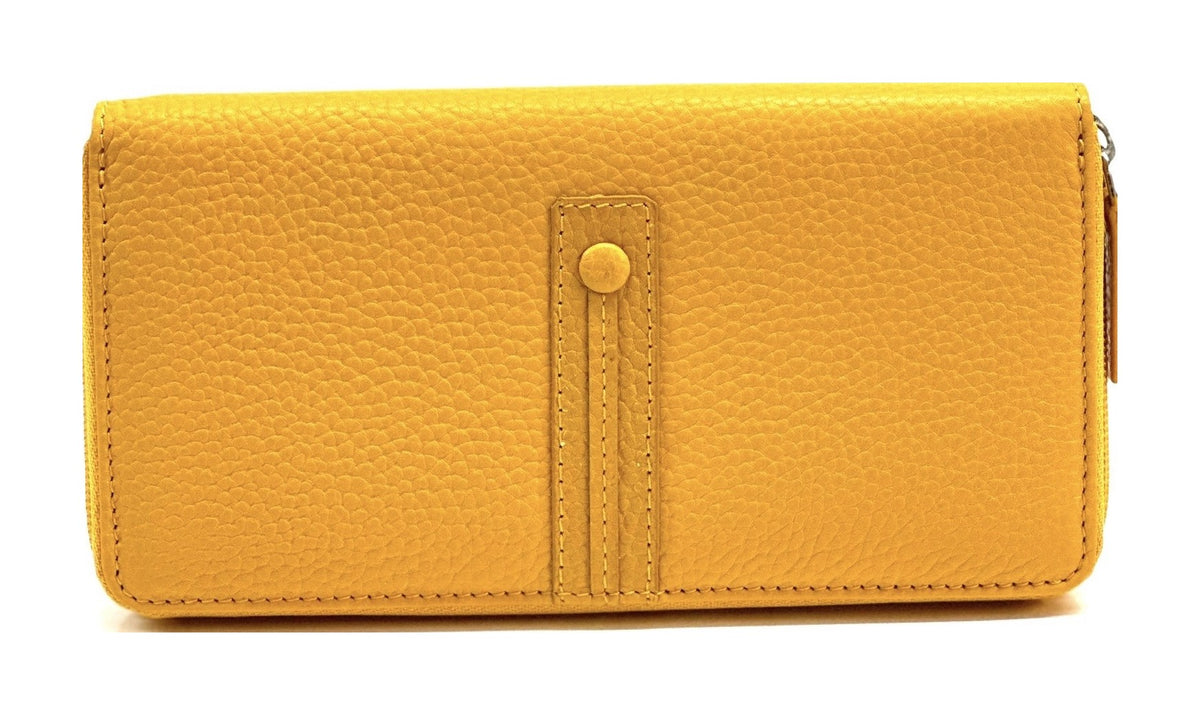 HE361 Yellow Strap Zip Around Wallet