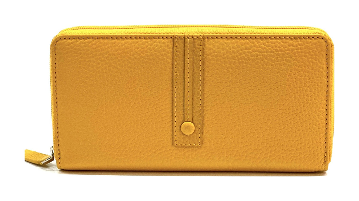 HE361 Yellow Strap Zip Around Wallet