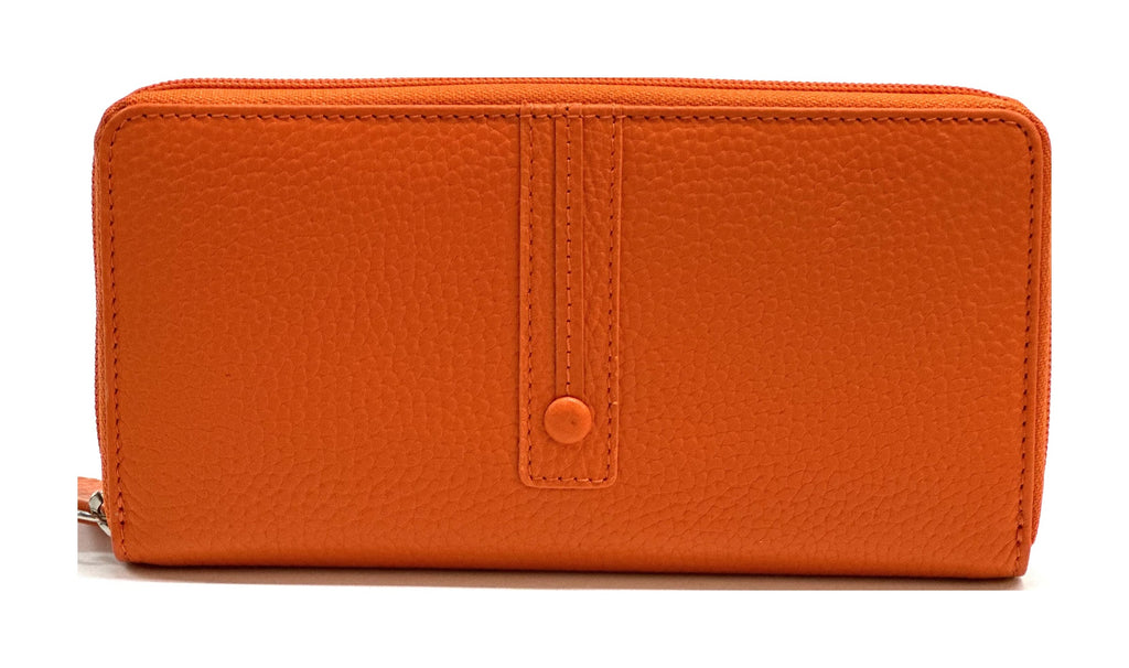 HE362 Orange Strap Zip Around Wallet