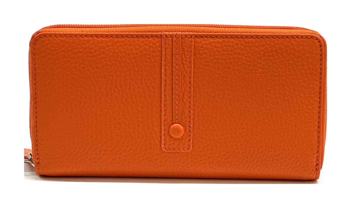 HE362 Orange Strap Zip Around Wallet