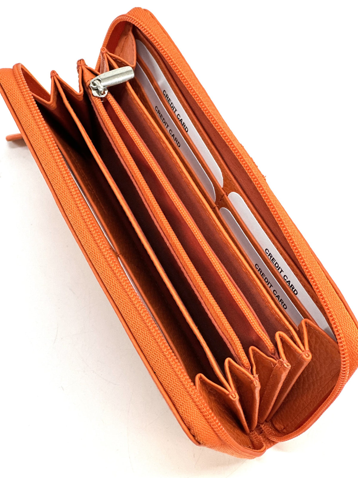 HE362 Orange Strap Zip Around Wallet