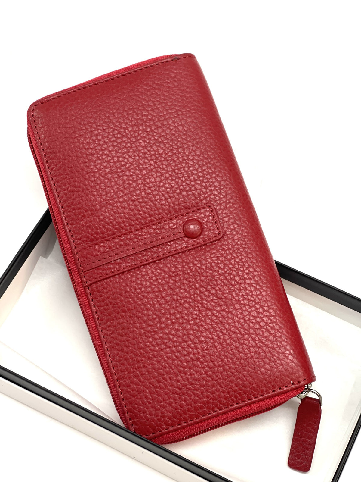 HE363 Red Strap Zip Around Wallet