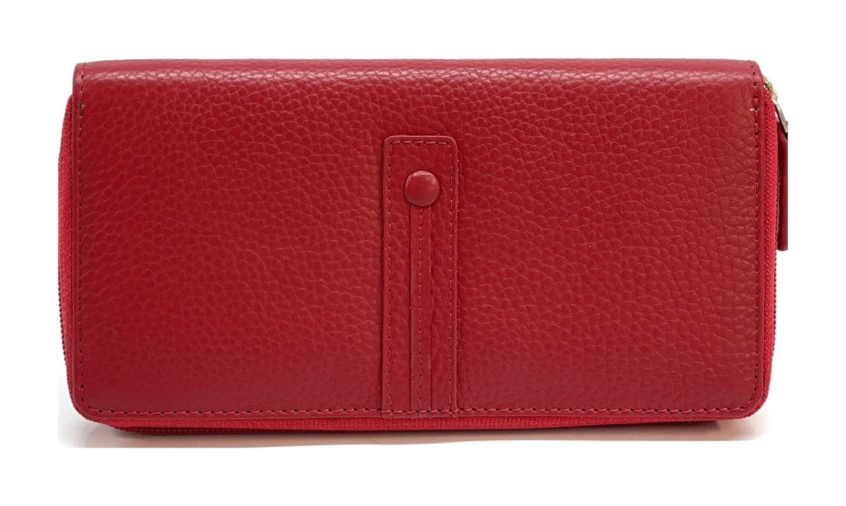 HE363 Red Strap Zip Around Wallet