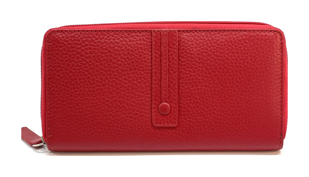 HE363 Red Strap Zip Around Wallet