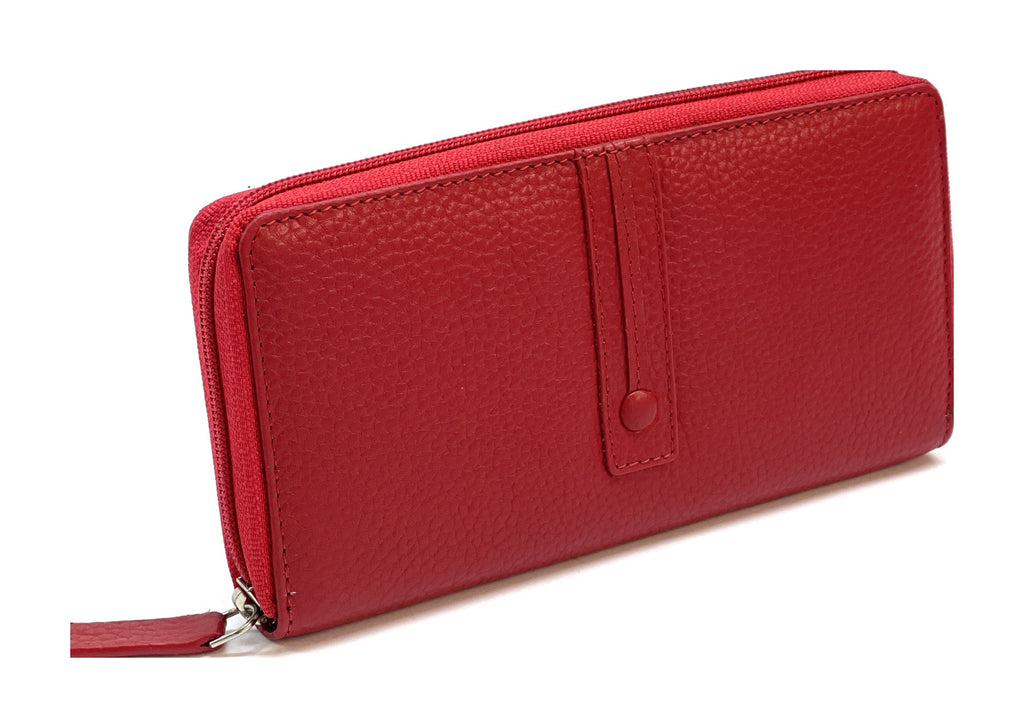 HE363 Red Strap Zip Around Wallet