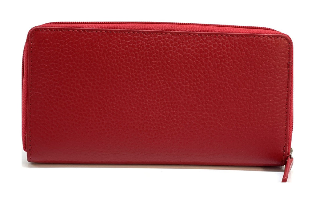 HE363 Red Strap Zip Around Wallet