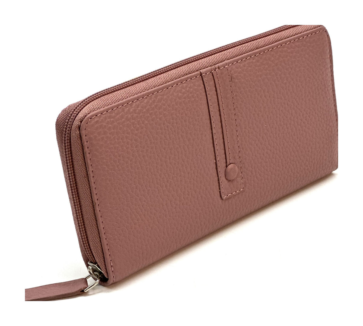 HE365 Dusty Rose Strap Zip Around Wallet