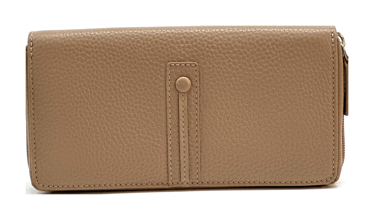 HE366 Powder Pink Strap Zip Around Wallet