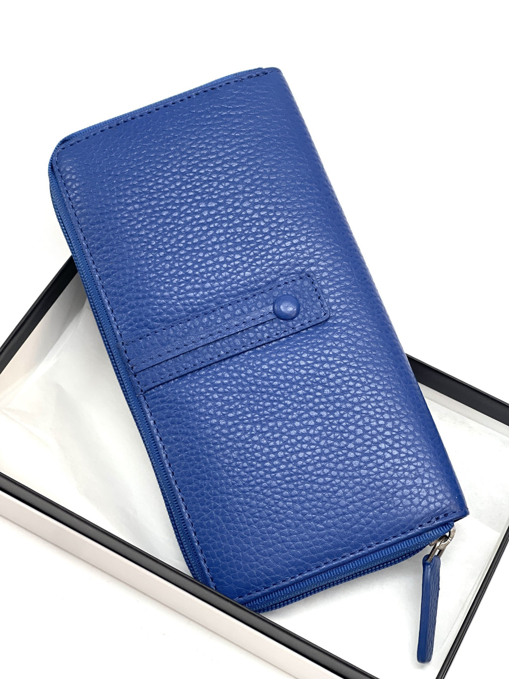 HE367 Royal Blue Strap Zip Around Wallet